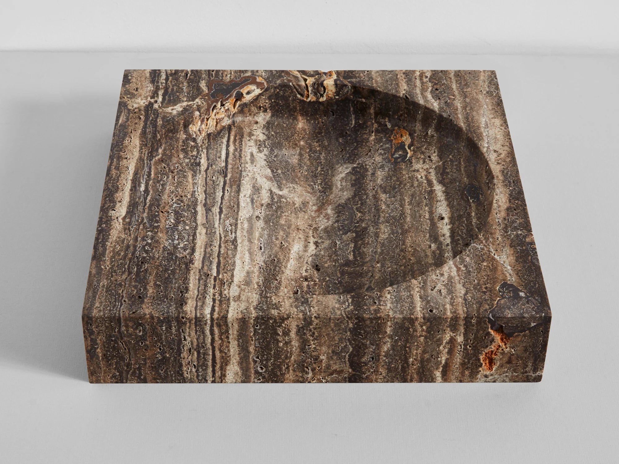 Block Big Poche Rond - Black Travertine