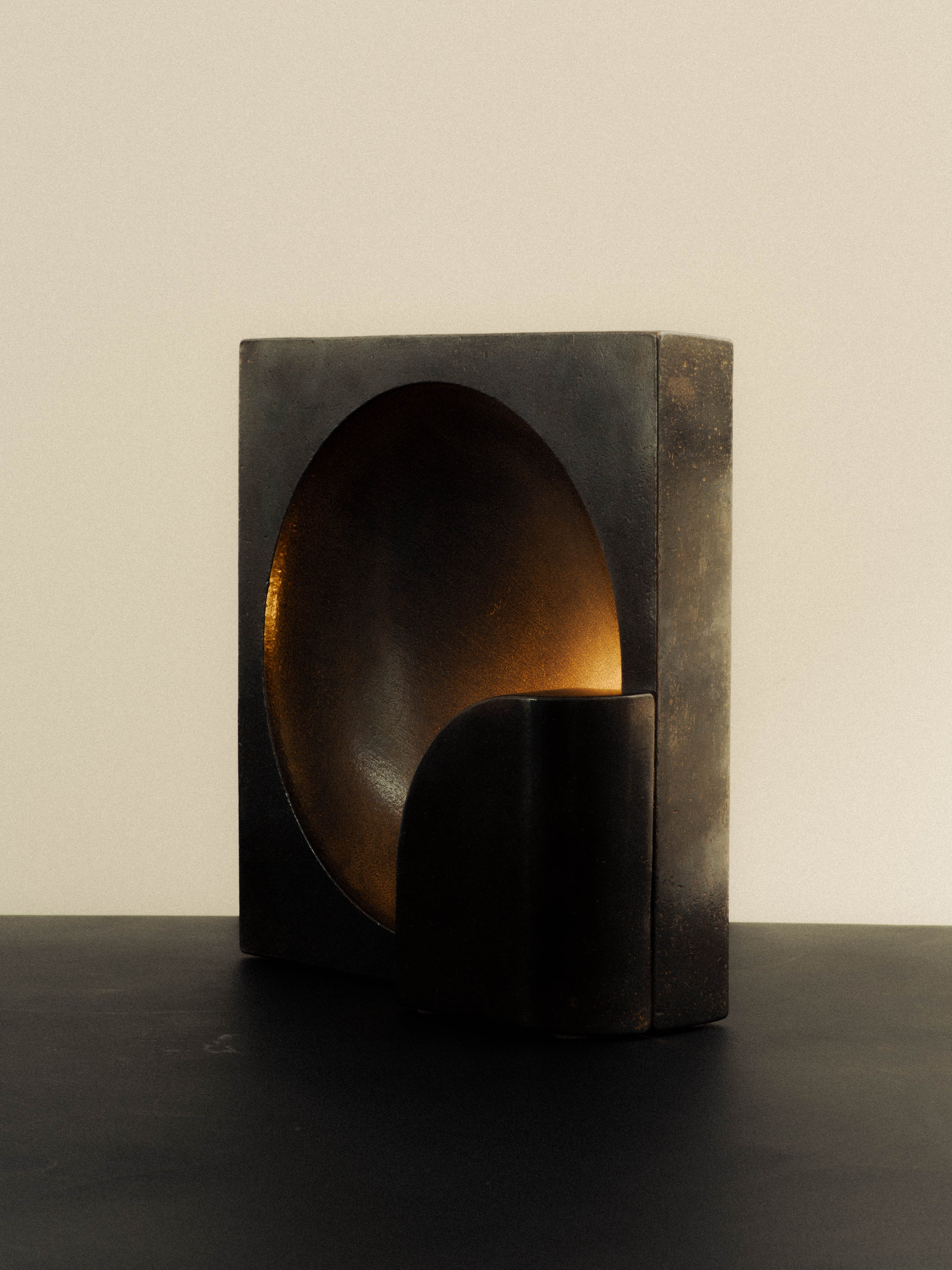Block Sconce in Blackened