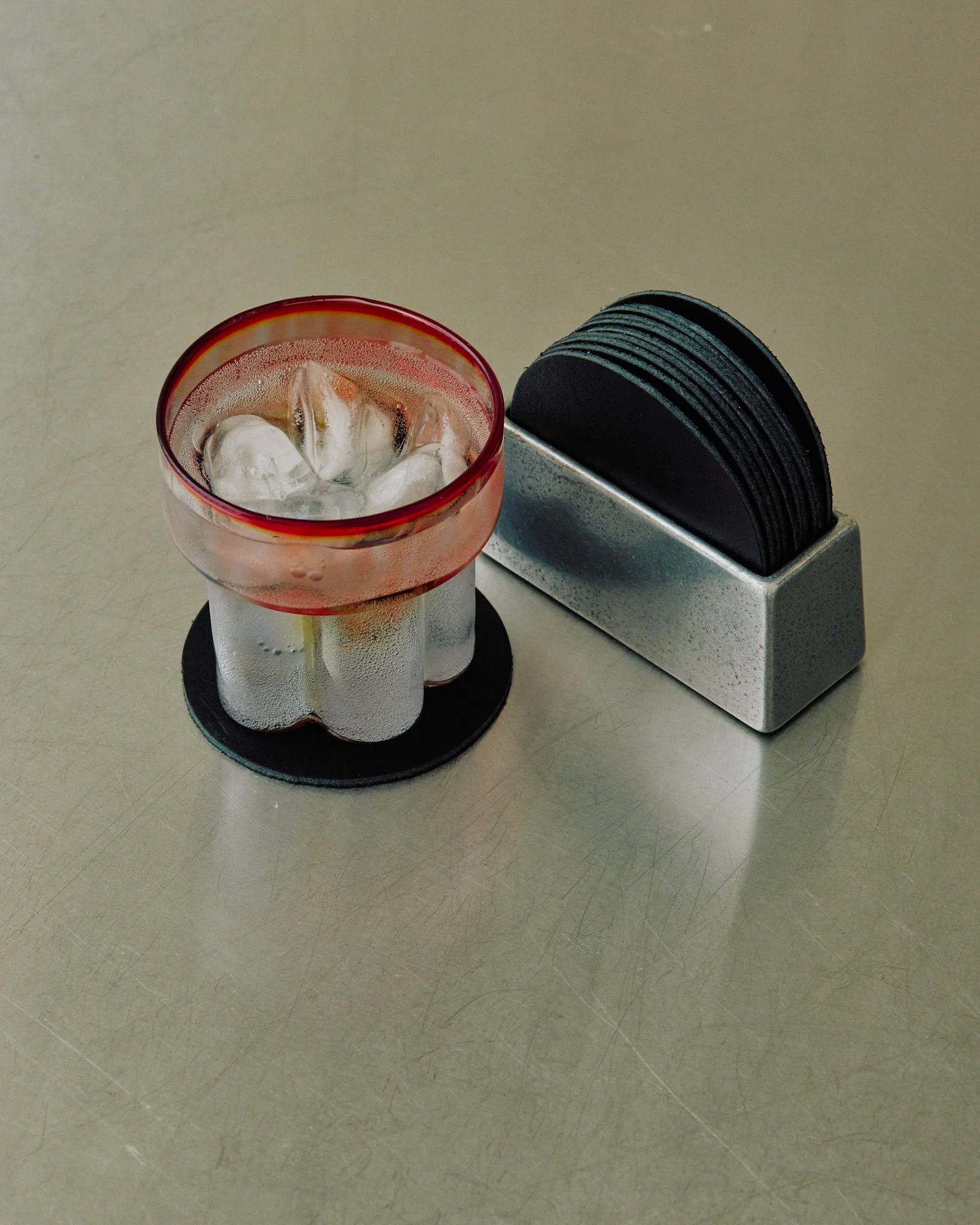 Coaster Holder - Aluminium - Black