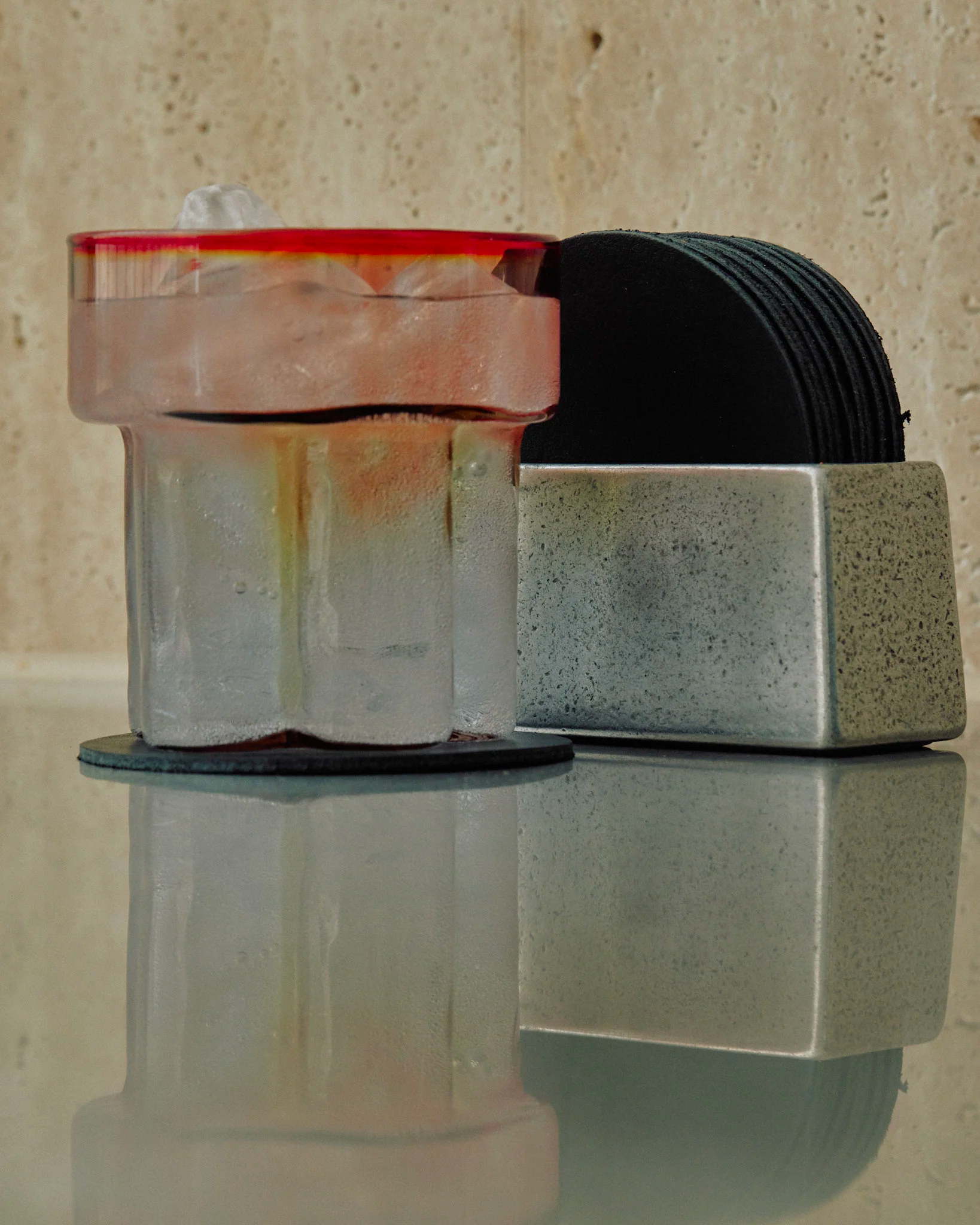 Coaster Holder - Aluminium - Black