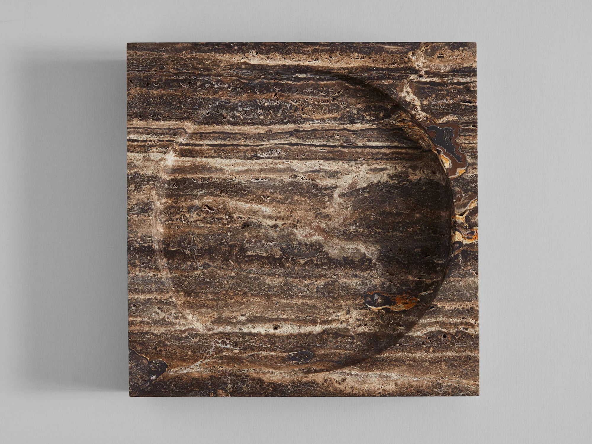 Block Big Poche Rond - Black Travertine