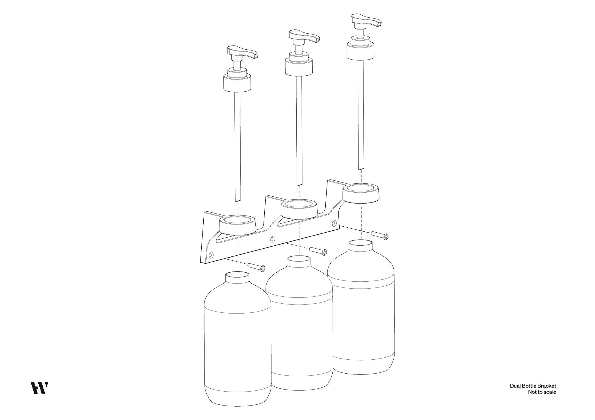 Bottle Bracket - Brass