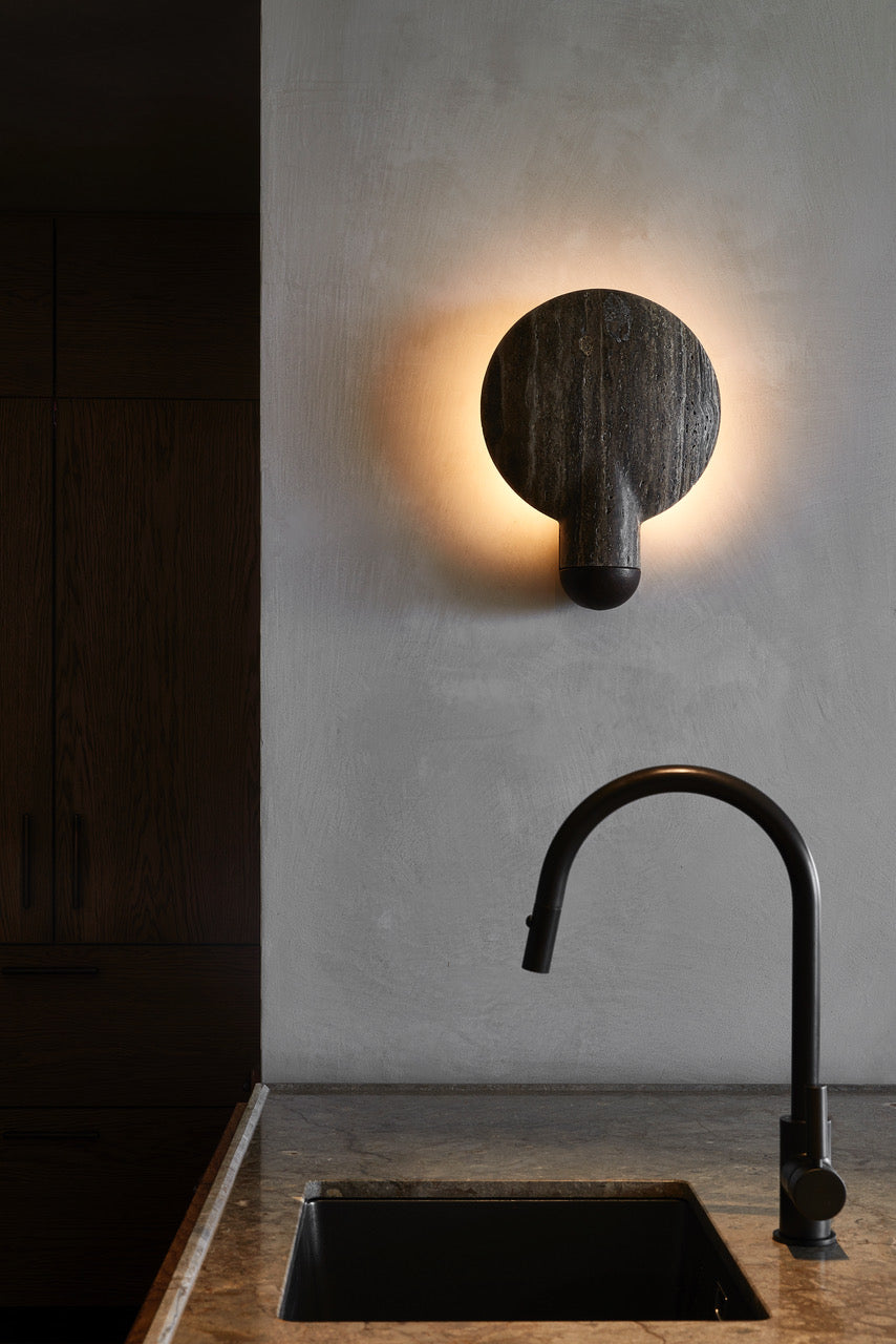 Surface Wall Sconce - Black Travertine