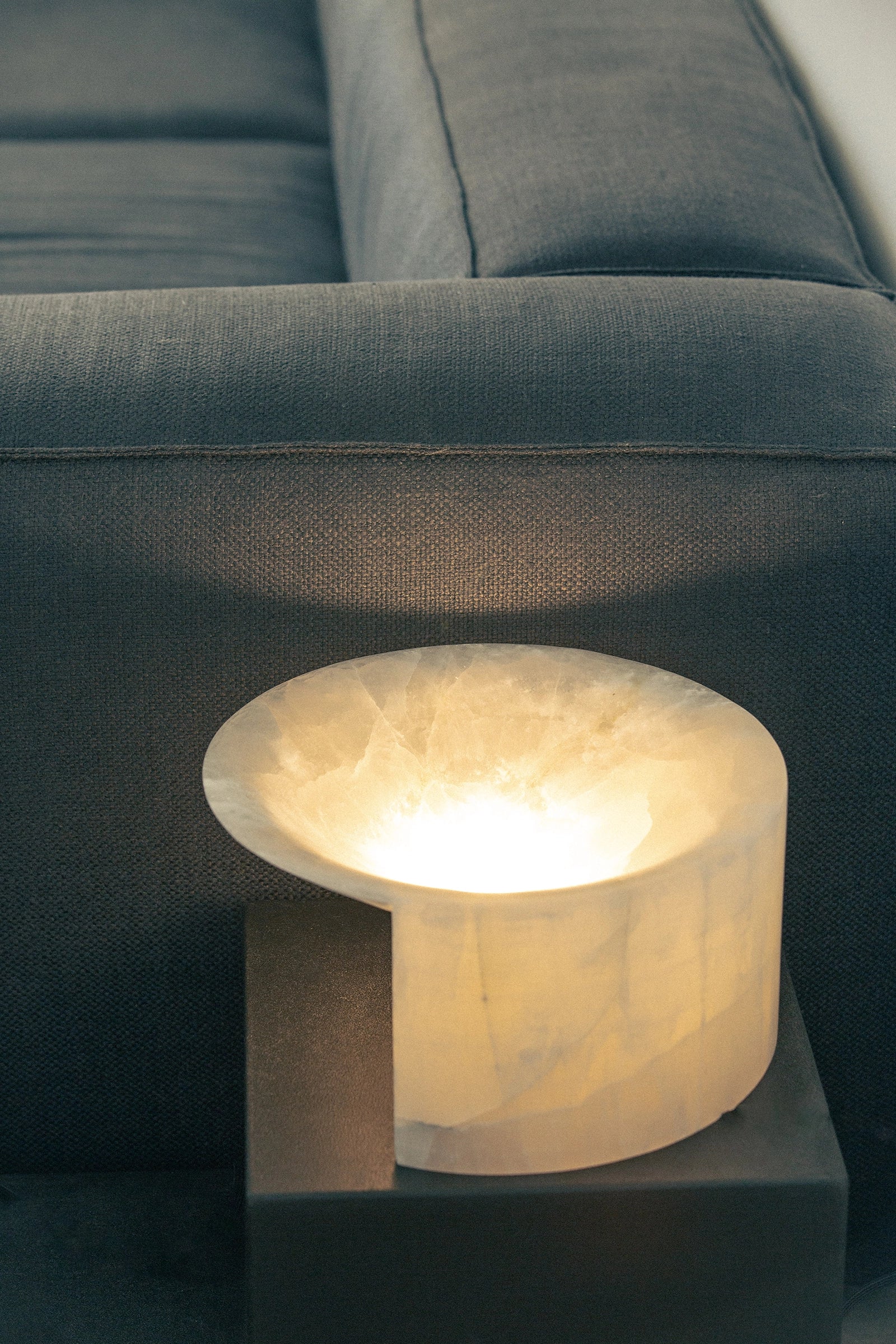 Large Stone Uplight - White Alabaster