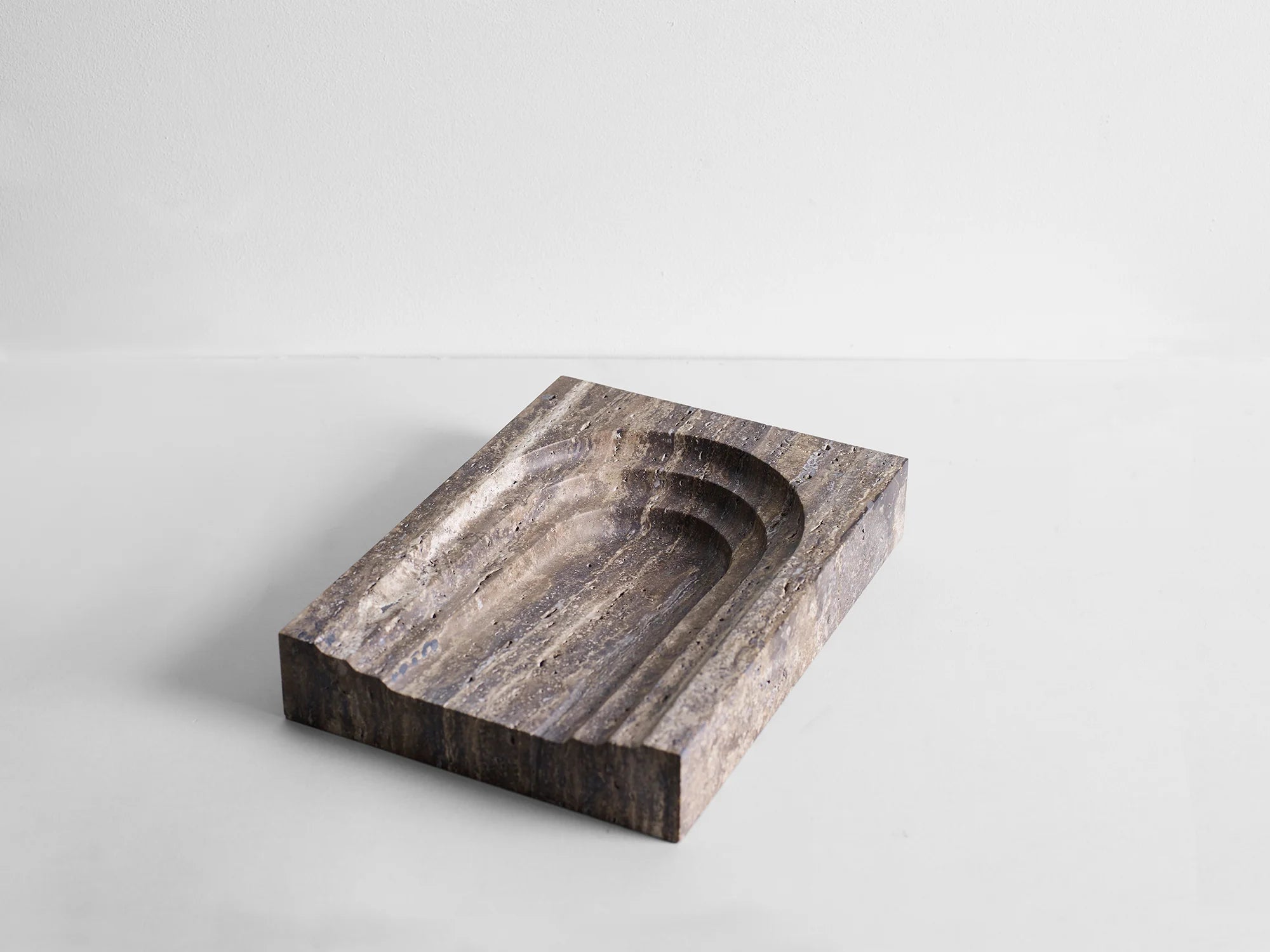 Block Thoronet Dish - Black Travertine