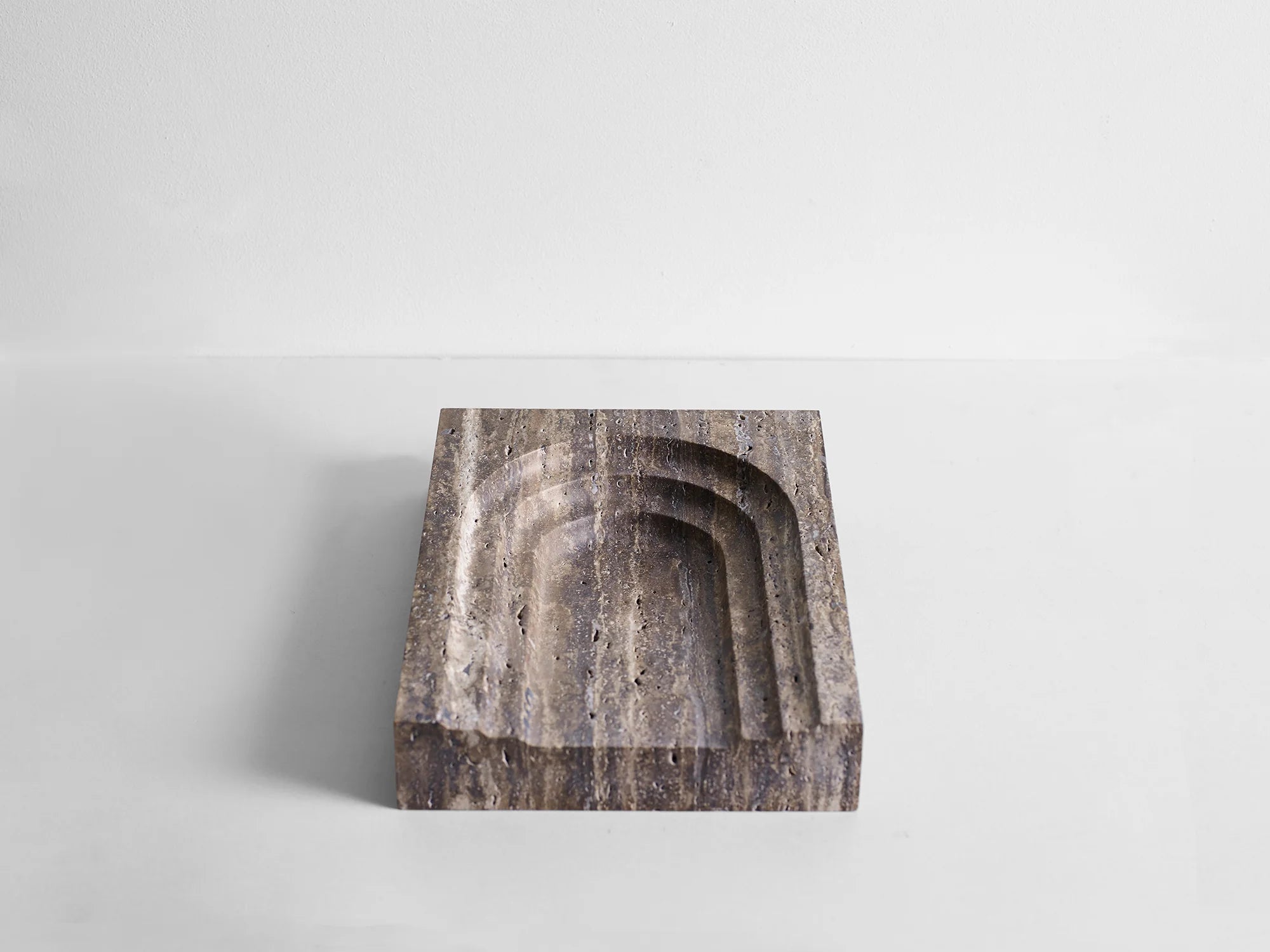 Block Thoronet Dish - Black Travertine