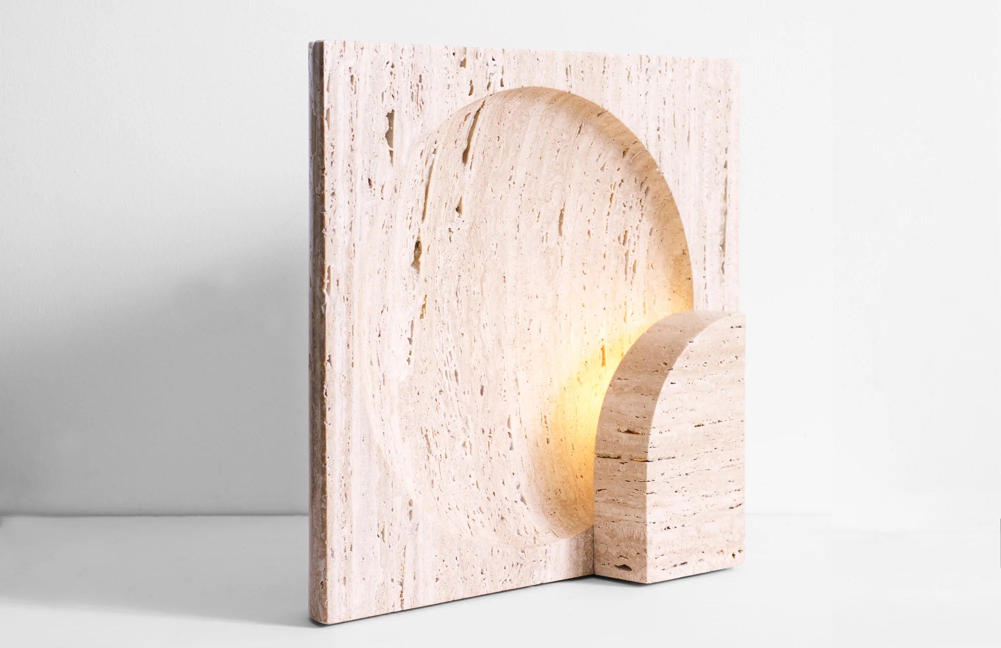 Block Sconce - Classico Travertine