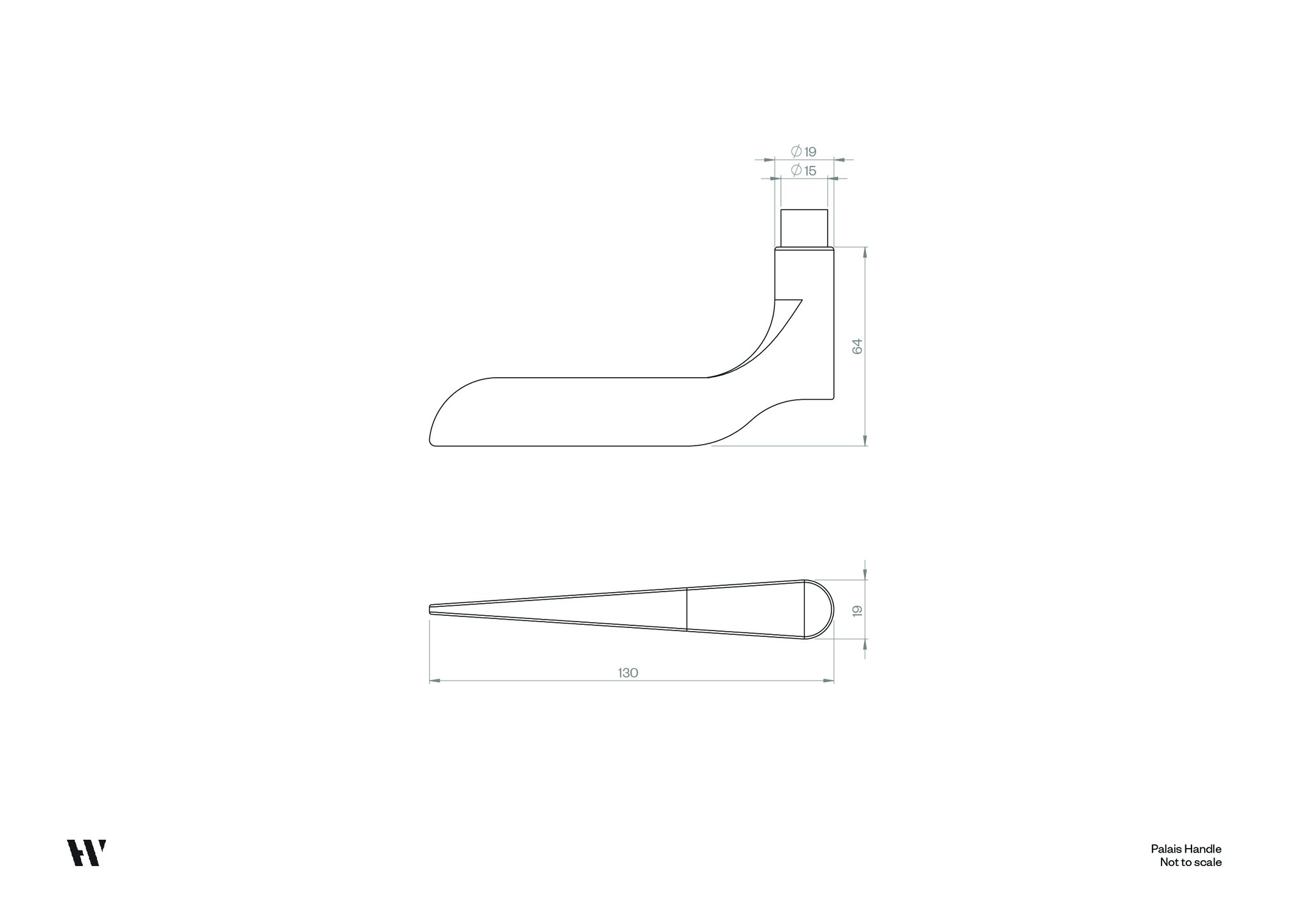 Palais Handle - Brass